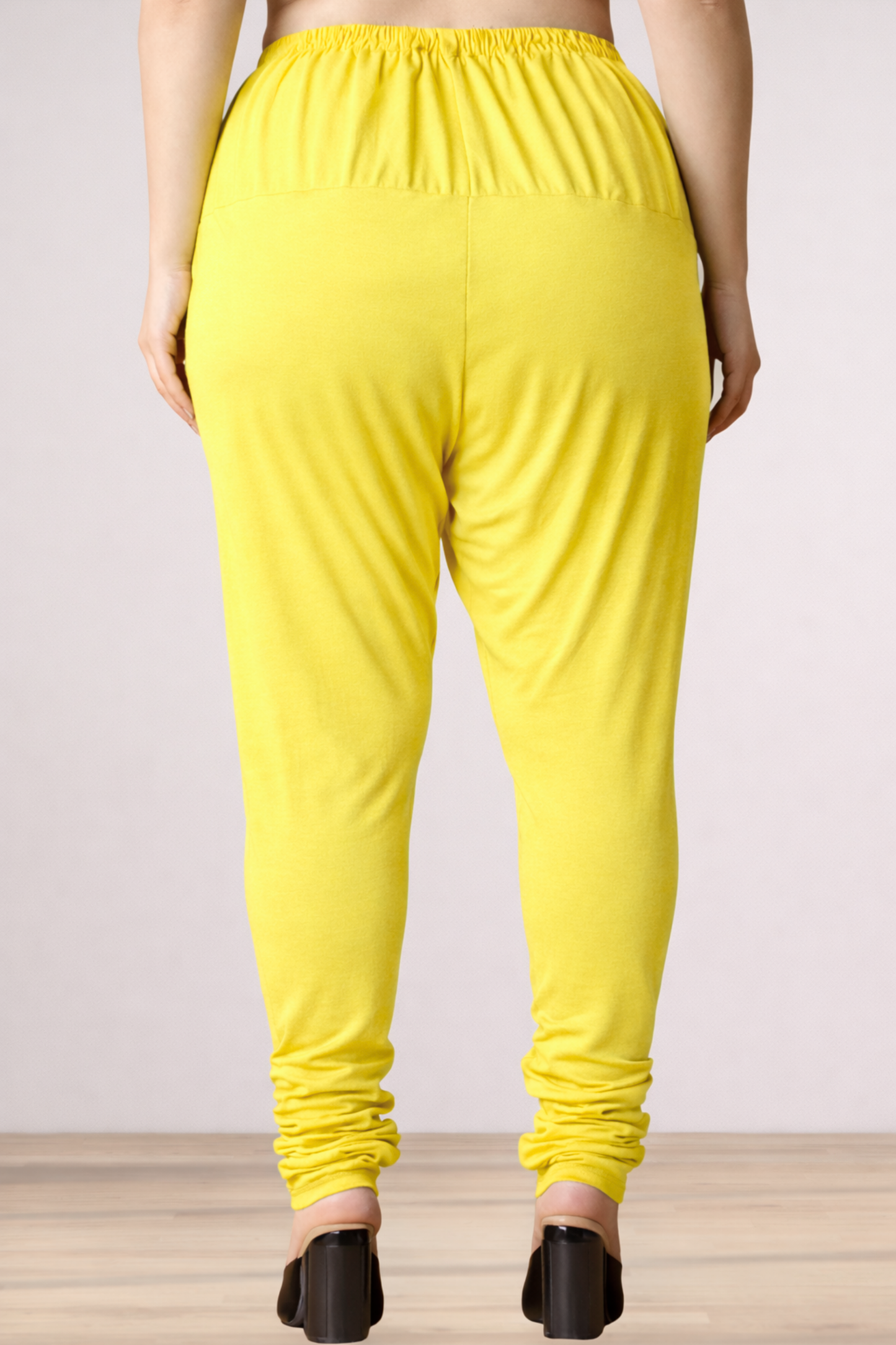 Light Yellow Cotton Churidar Pants