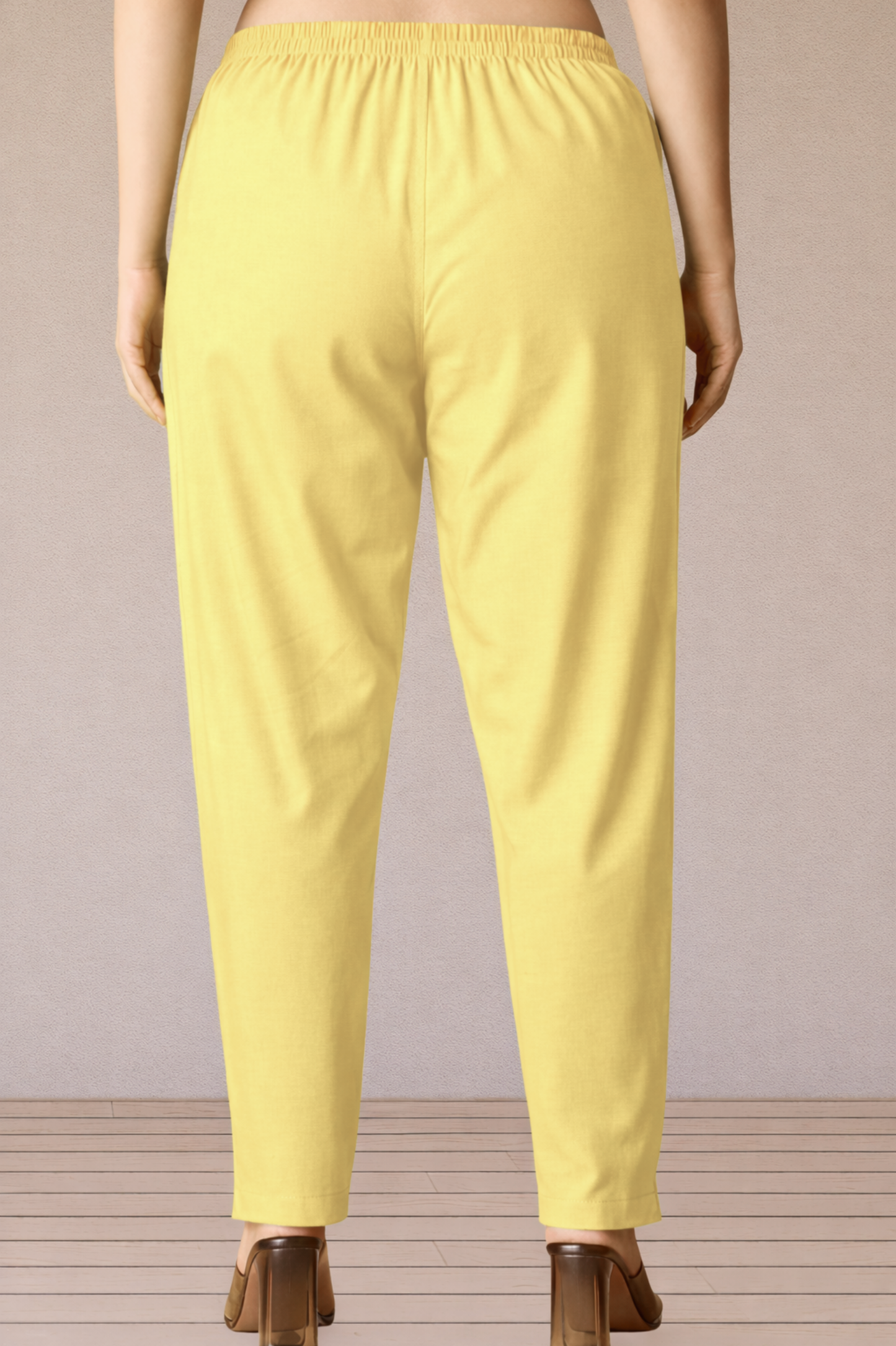 Light Yellow Cotton Kurti Pant