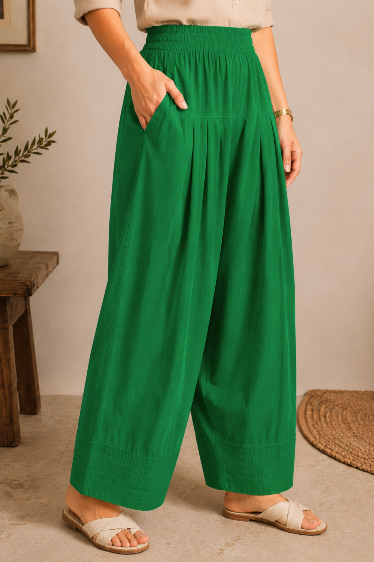 Light Green Cotton Farshi Salwar