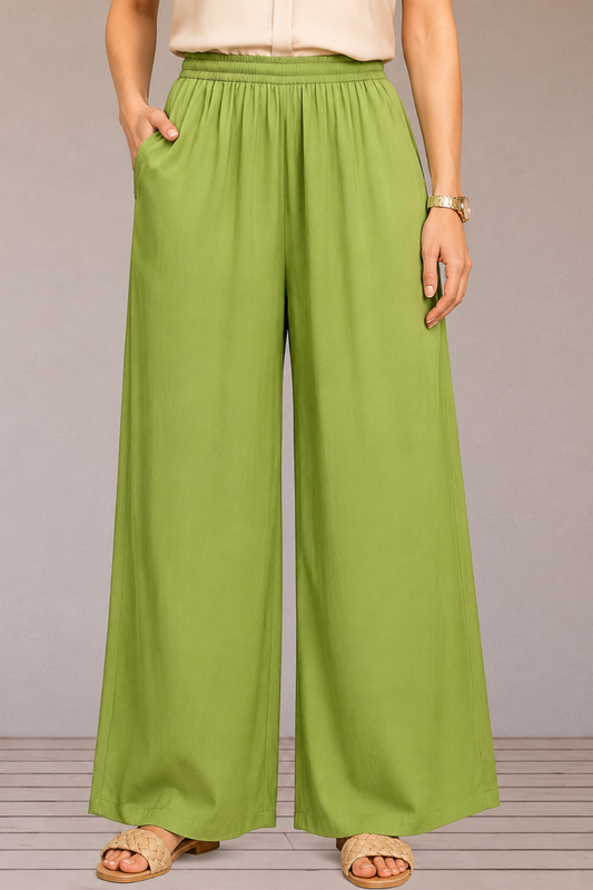 Light Green Flared Palazzo Pant