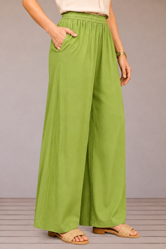 Light Green Flared Palazzo Pant