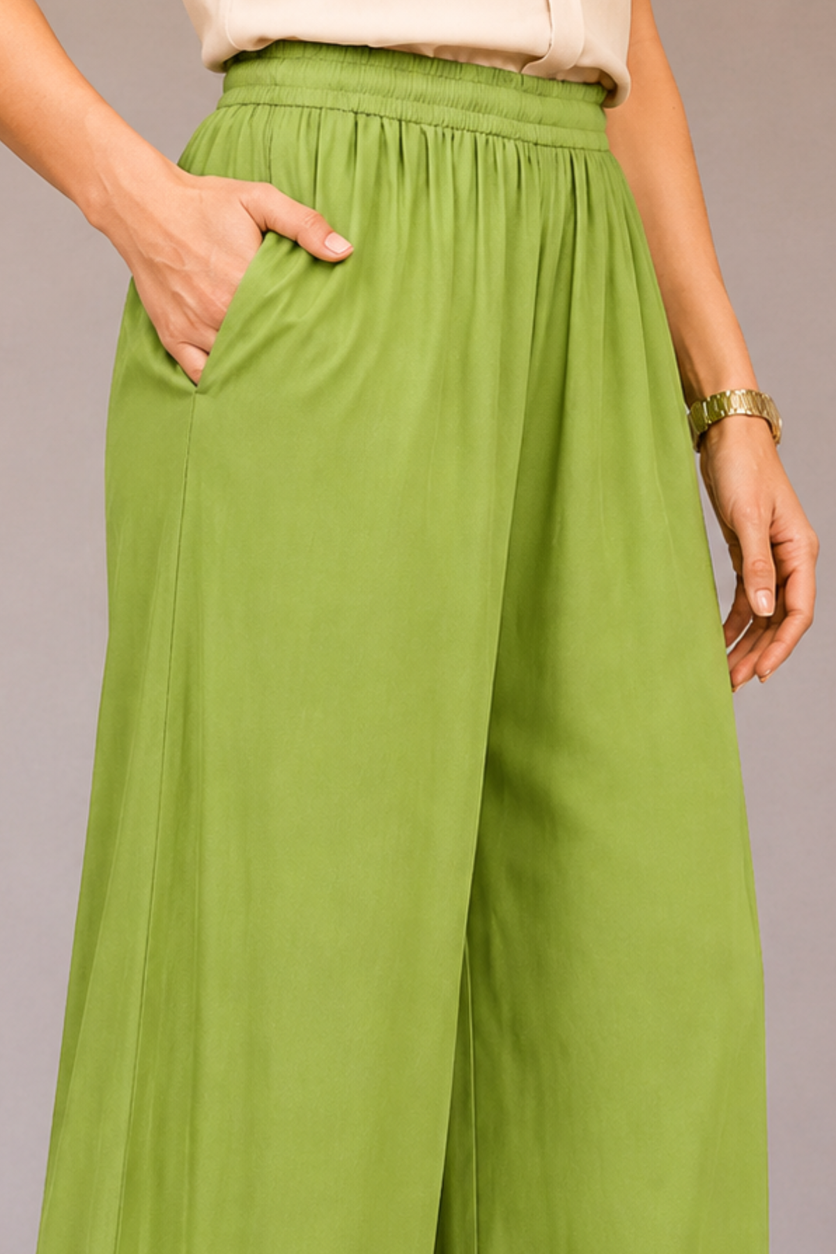 Light Green Flared Palazzo Pant