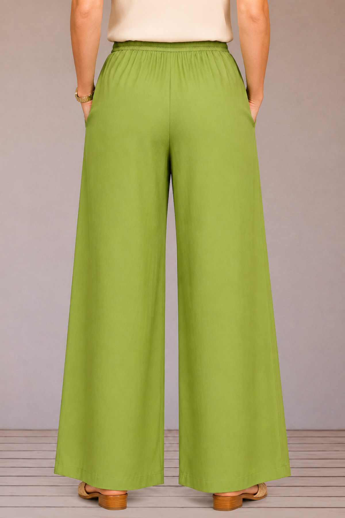 Light Green Flared Palazzo Pant