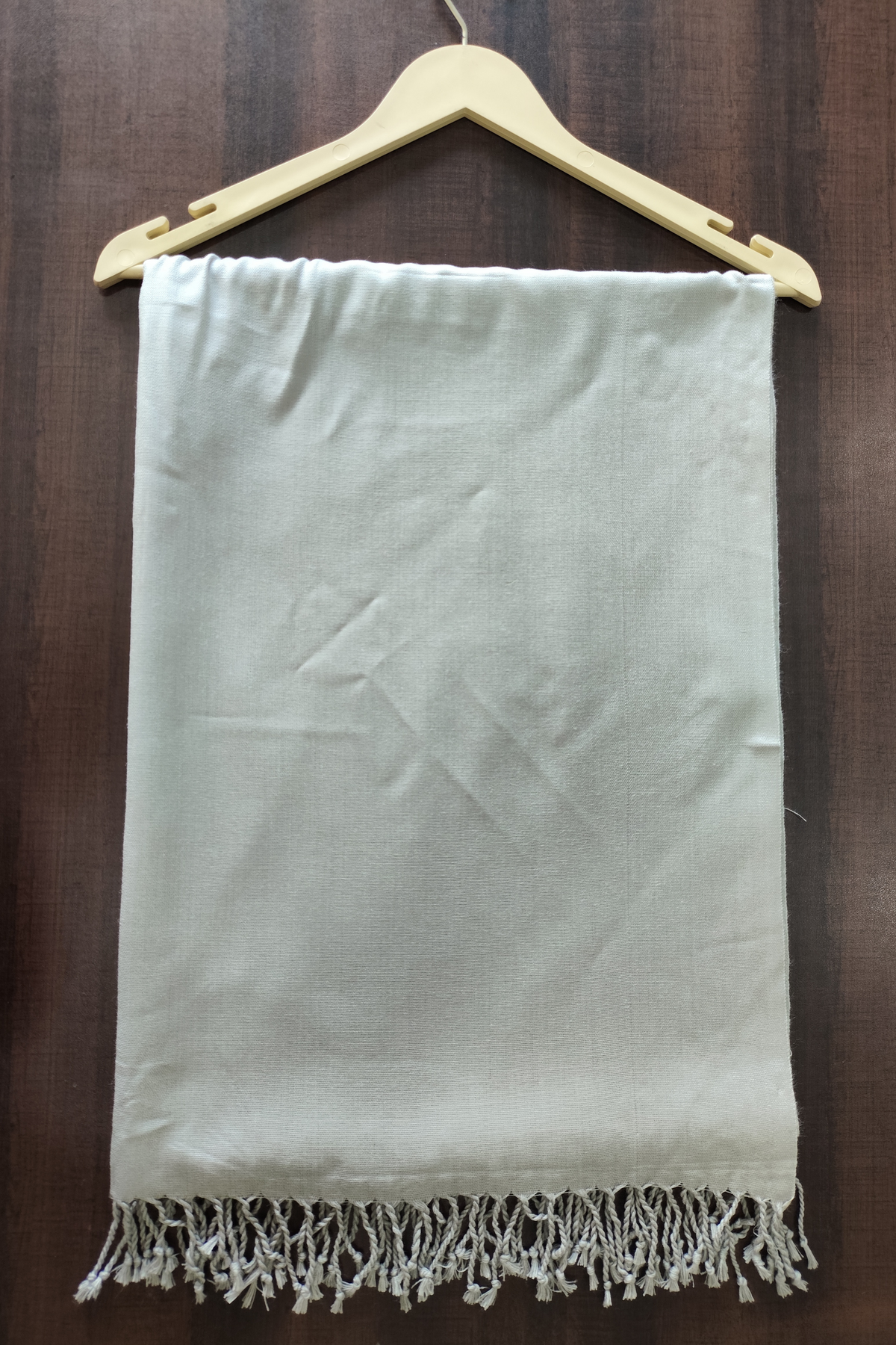 Soft Light Grey Wool Shawl