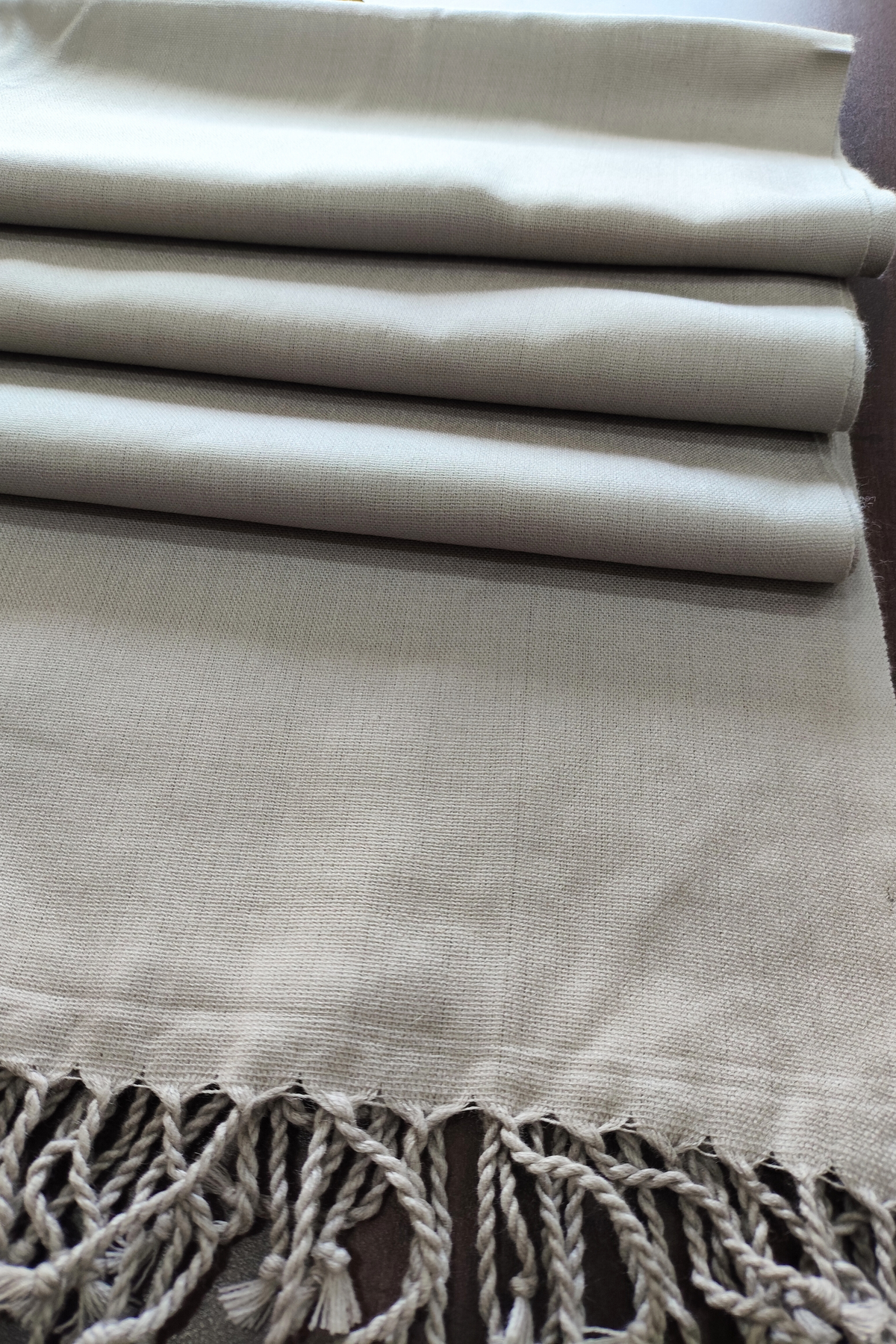 Soft Light Grey Wool Shawl