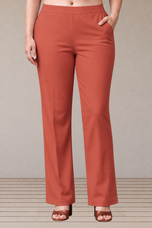 Light Rusty Lycra Slub Pants