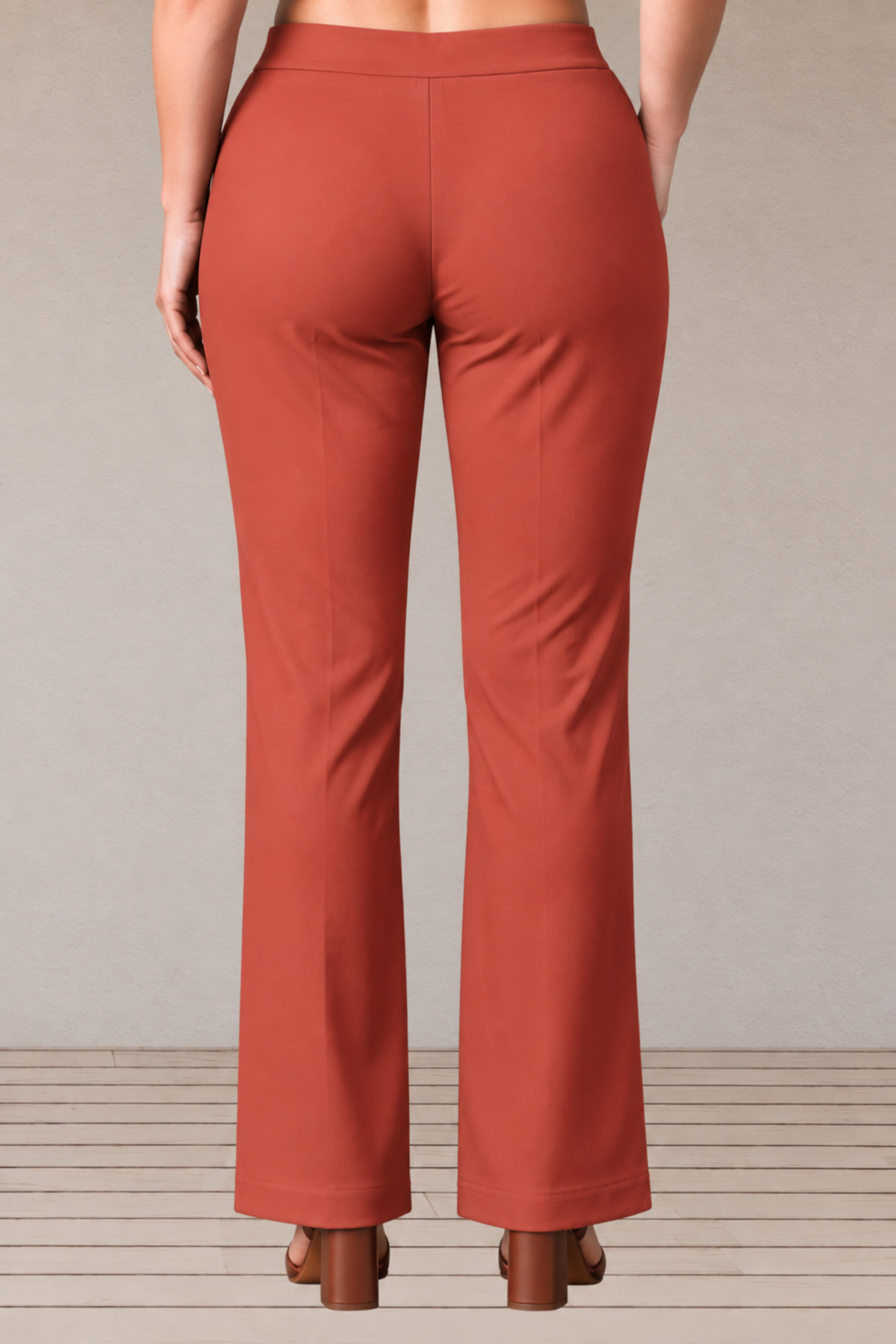 Light Rusty Lycra Slub Pants