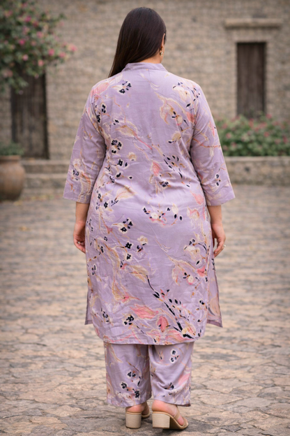 Lilac Lustre Co-ord Suit Set