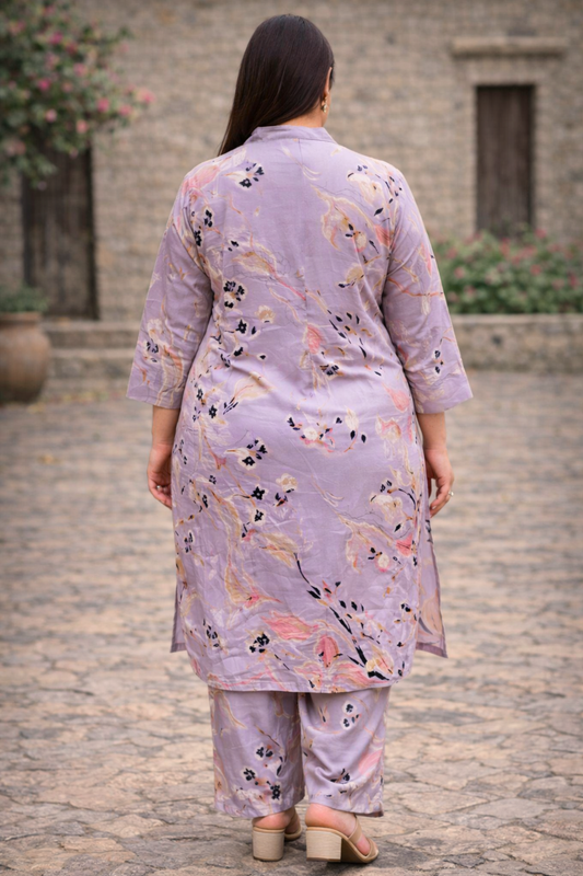 Lilac Lustre Co-ord Suit Set
