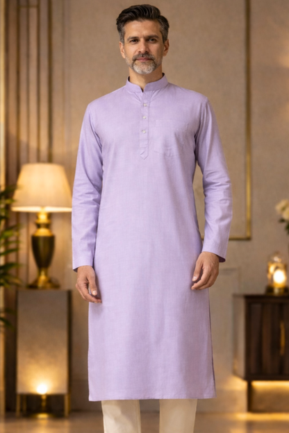 Lilac Lustre Cotton Kurta