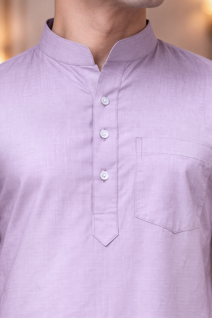 Lilac Lustre Cotton Kurta