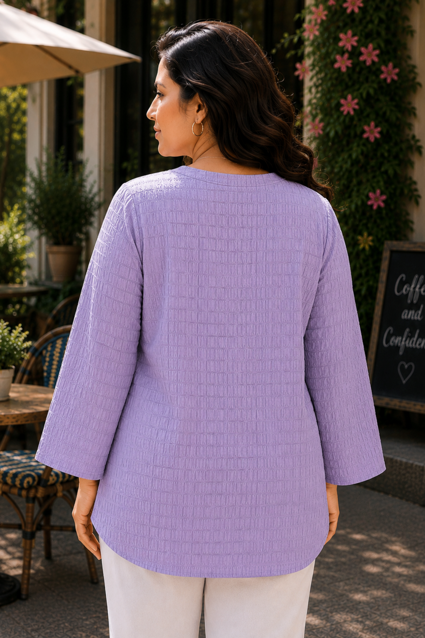 Purple Haze Textured Pleated Top
