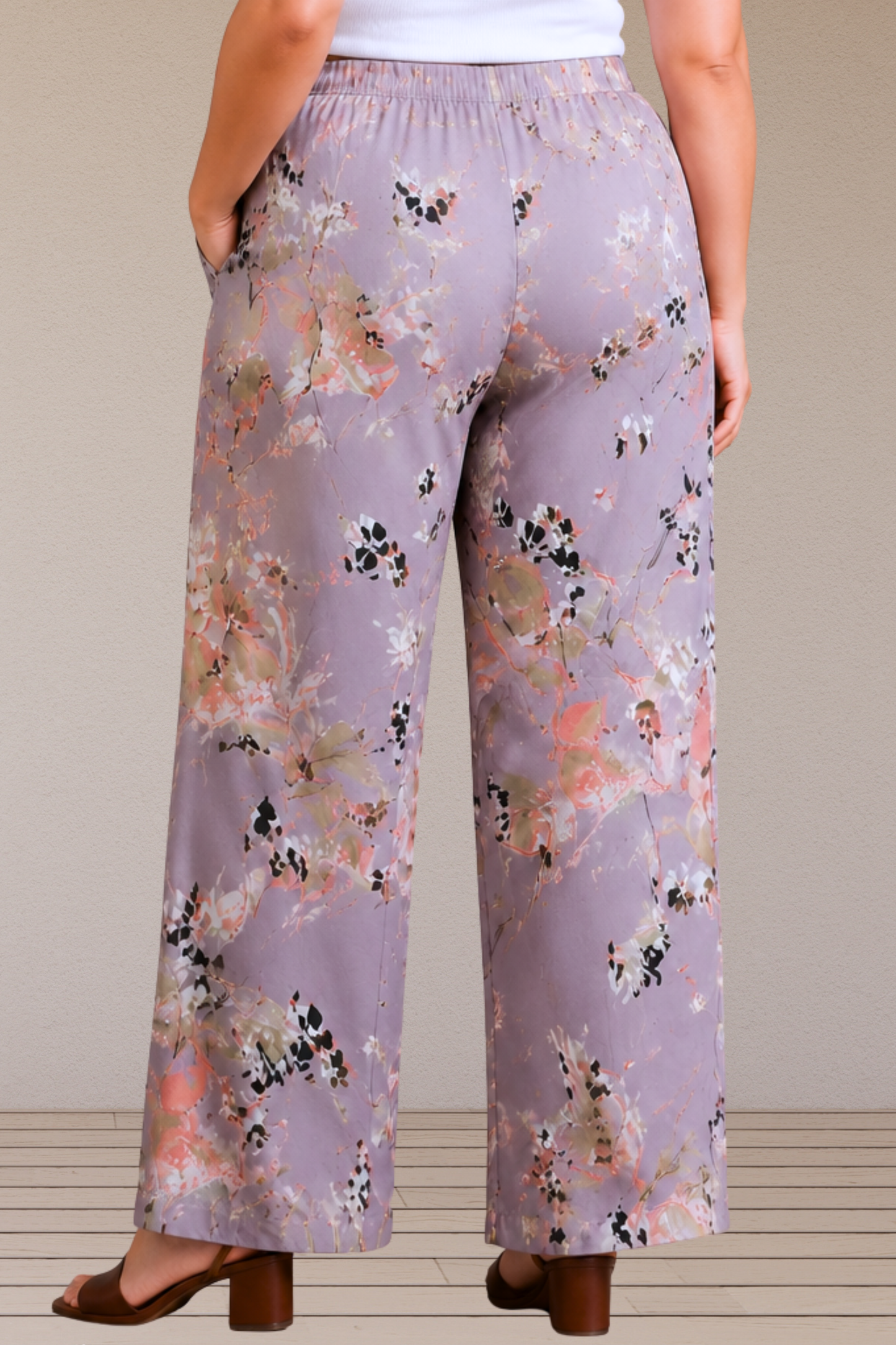 Lilac Whisper Polyester Palazzo