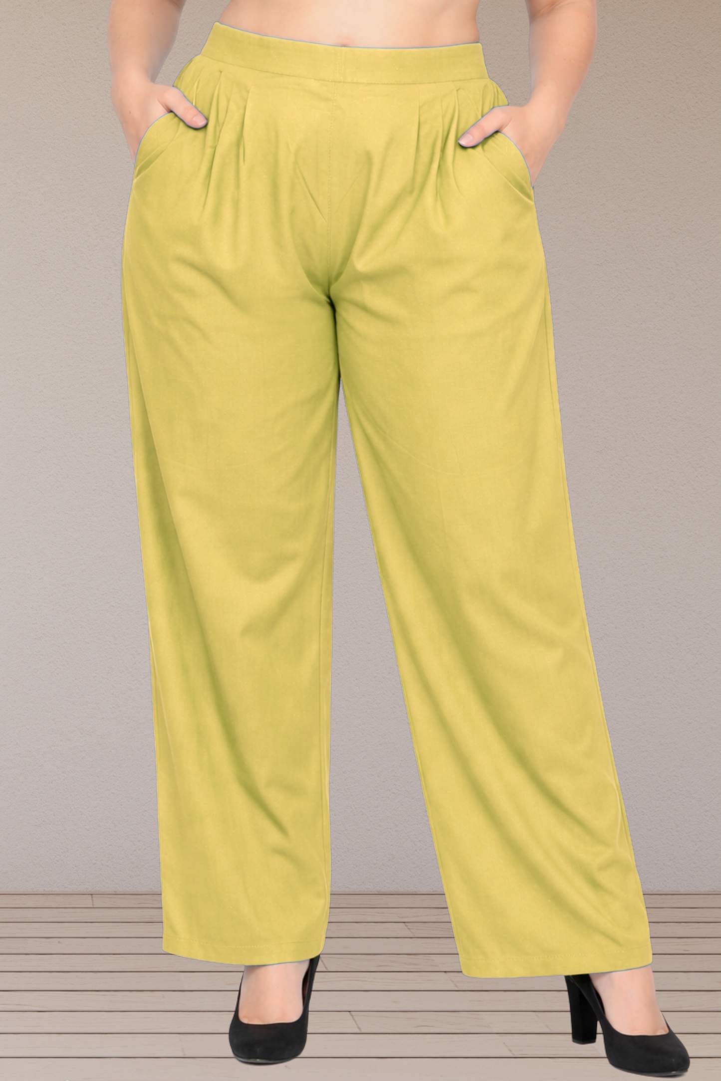Lime Cotton Pant Palazzo