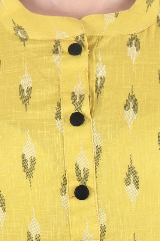 Lime Ikat Cotton Kurta