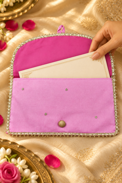 Lotus Blush Handcrafted Shagun Envelope