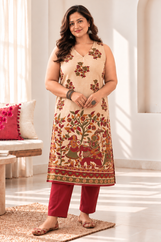 Kesar Kahani Cotton Kurta With Pants