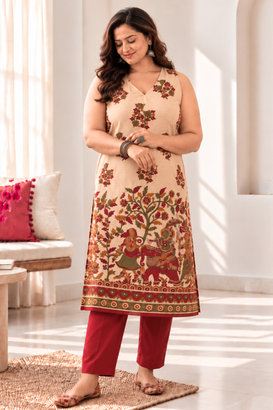 Kesar Kahani Cotton Kurta With Pants