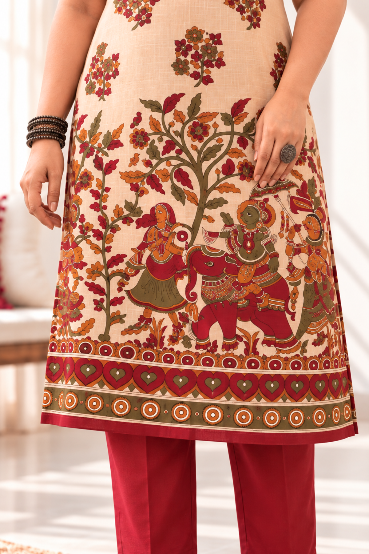 Kesar Kahani Cotton Kurta With Pants
