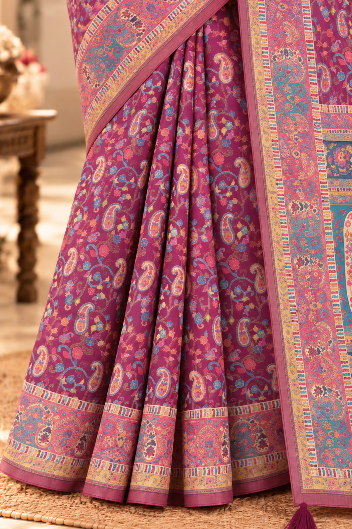 Madhura Printed Saree With 1.5 Mtr Blouse Piece