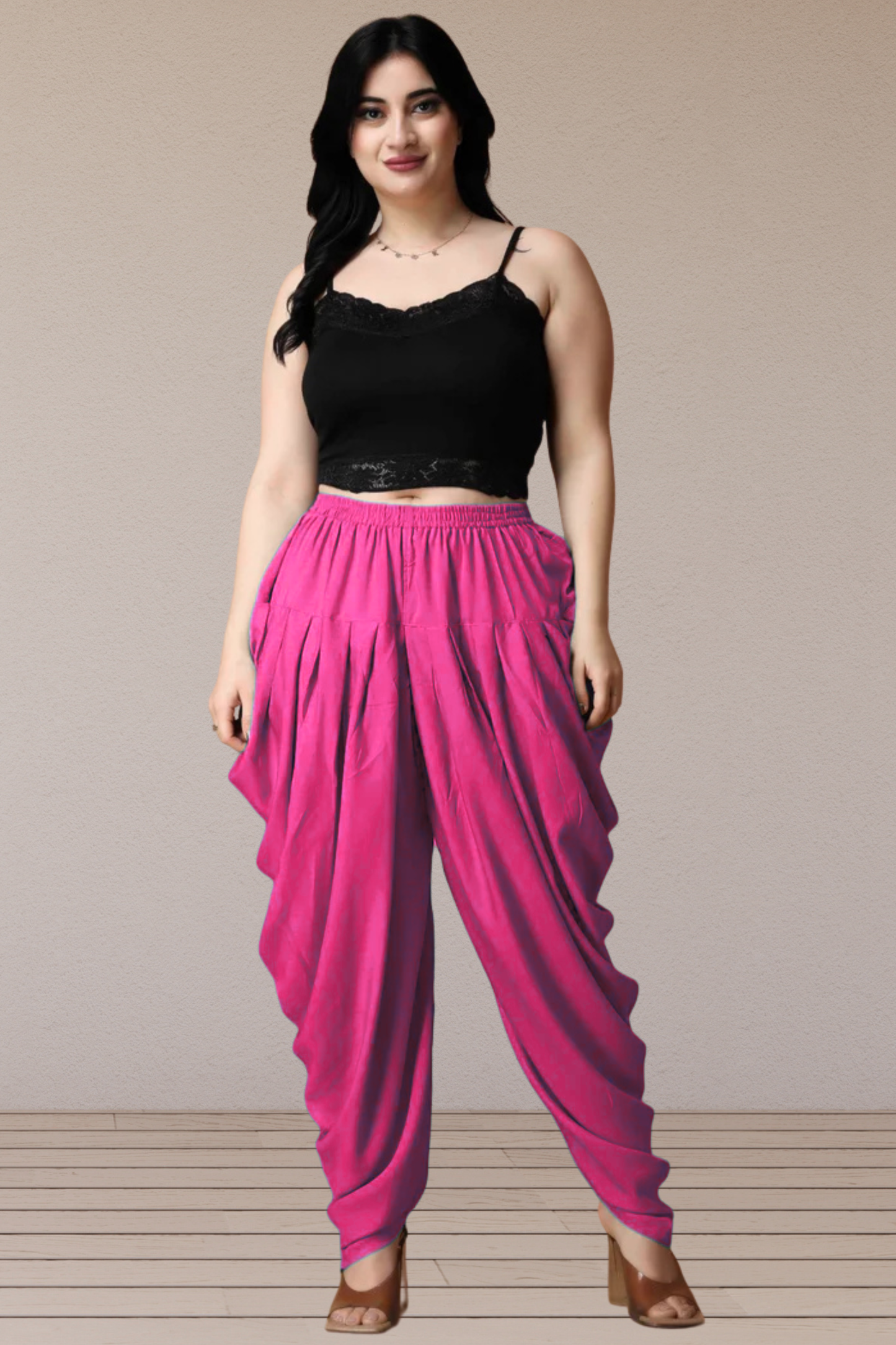 Pink Belted Dhoti Salwar