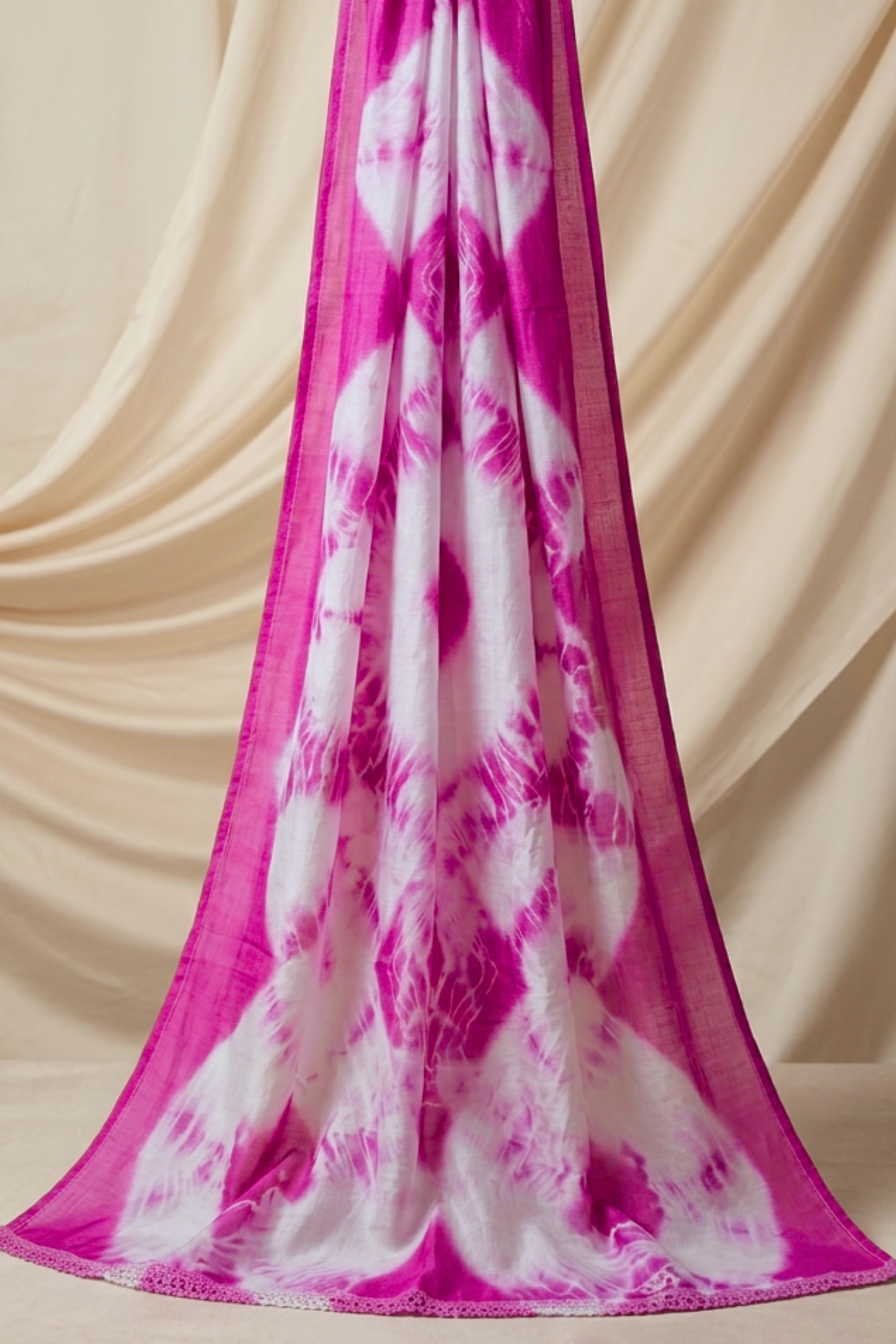 Magenta  Chiffon Tie & Dye Dupatta