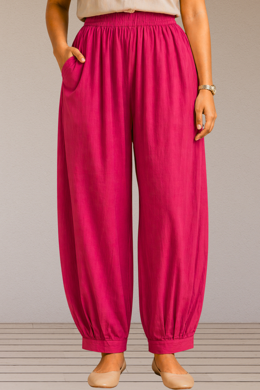 Magenta Cotton Afghani Pants