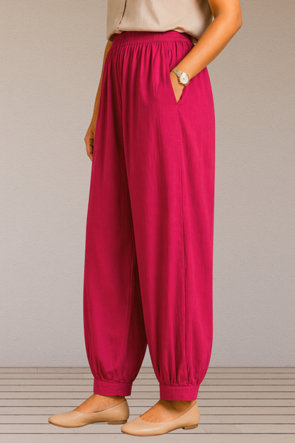 Magenta Cotton Afghani Pants