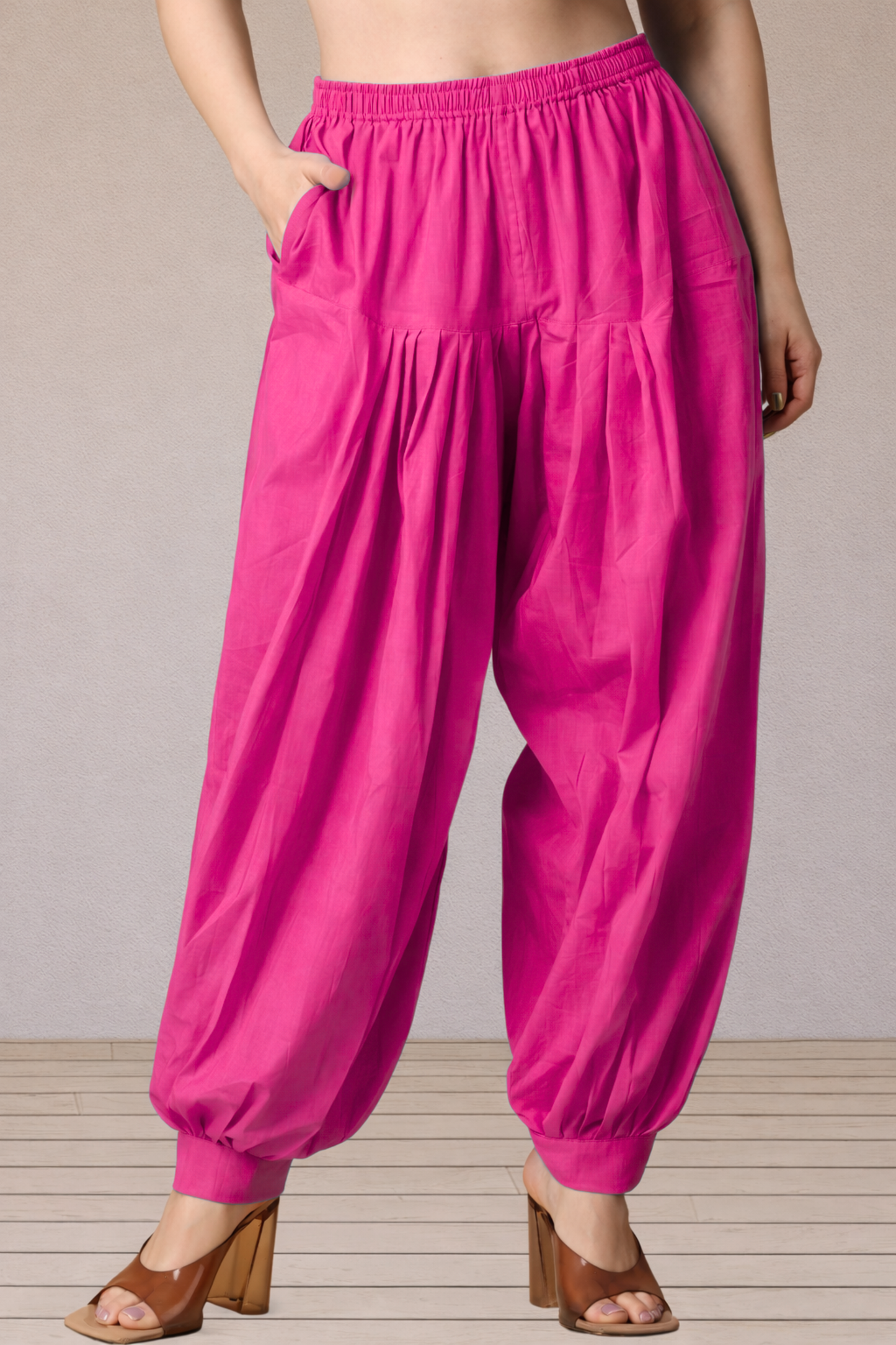 Magenta Cotton Afghani Salwar