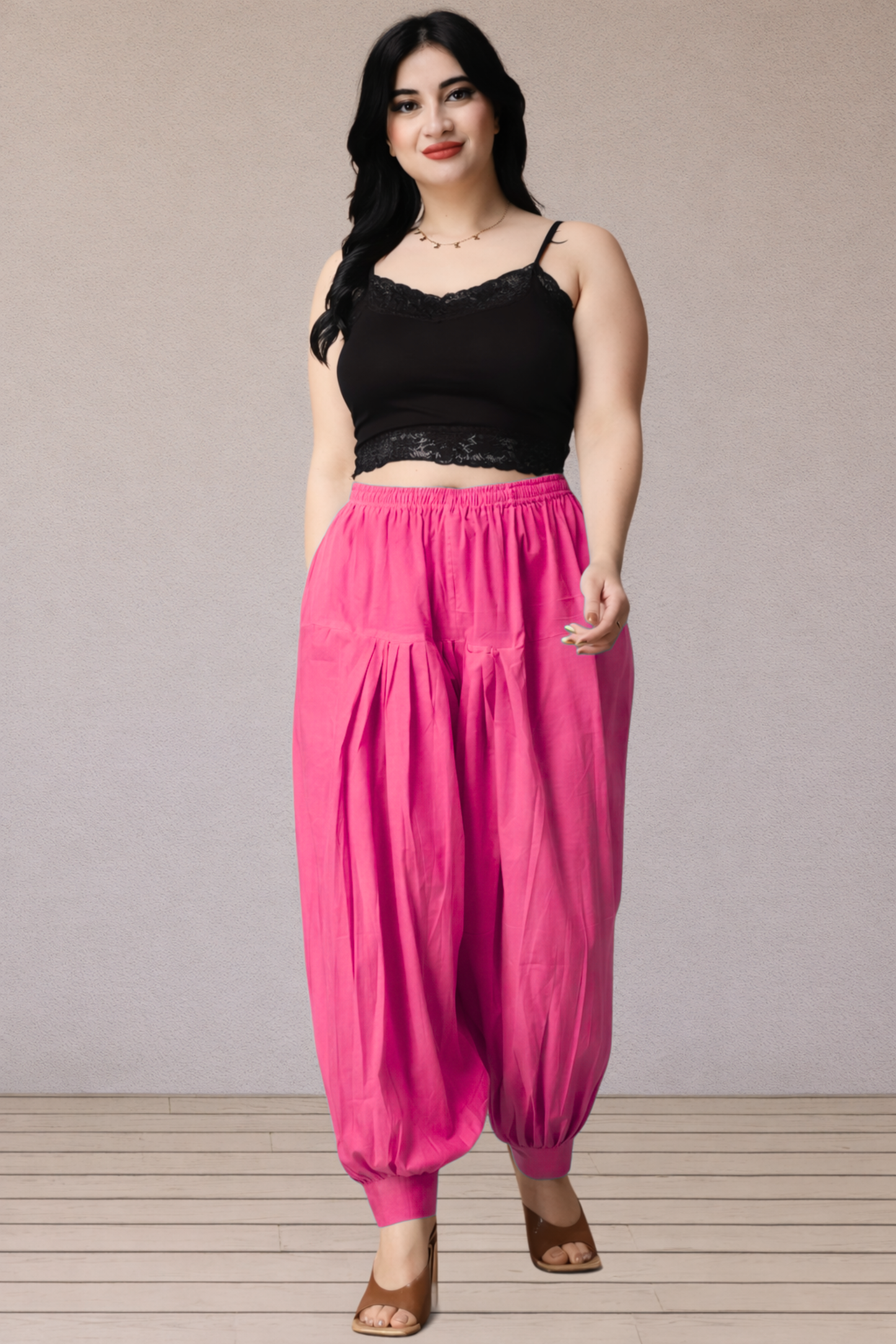 Magenta Cotton Afghani Salwar