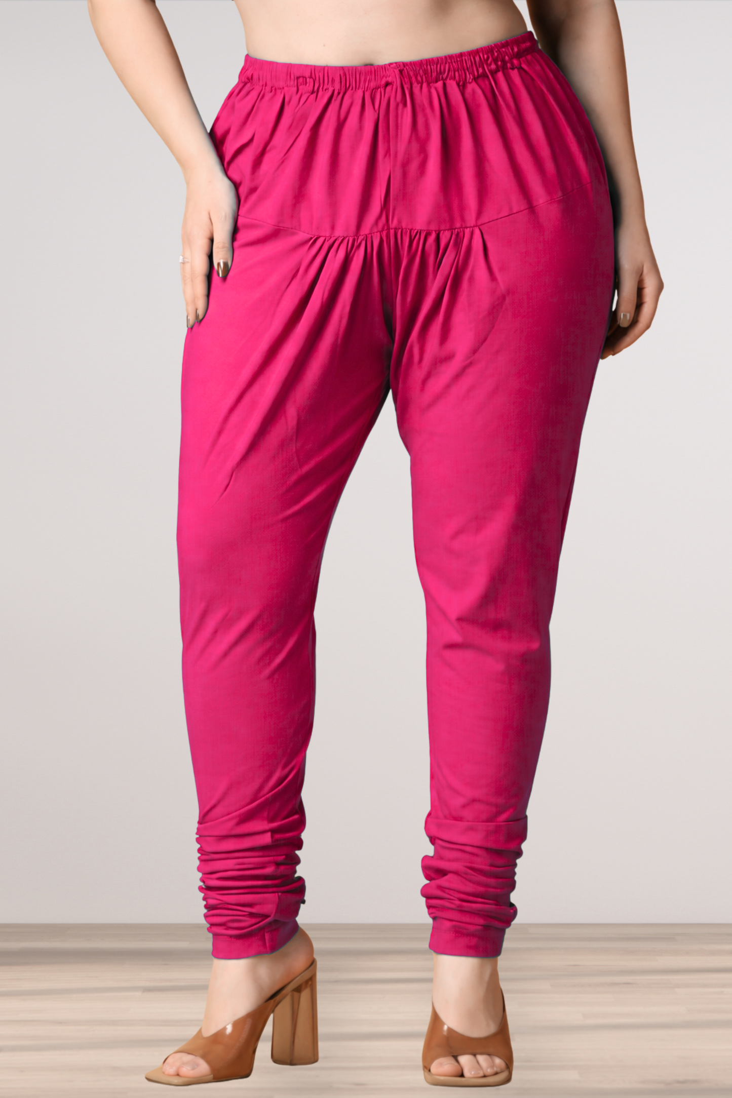 Magenta Cotton Churidar Pants