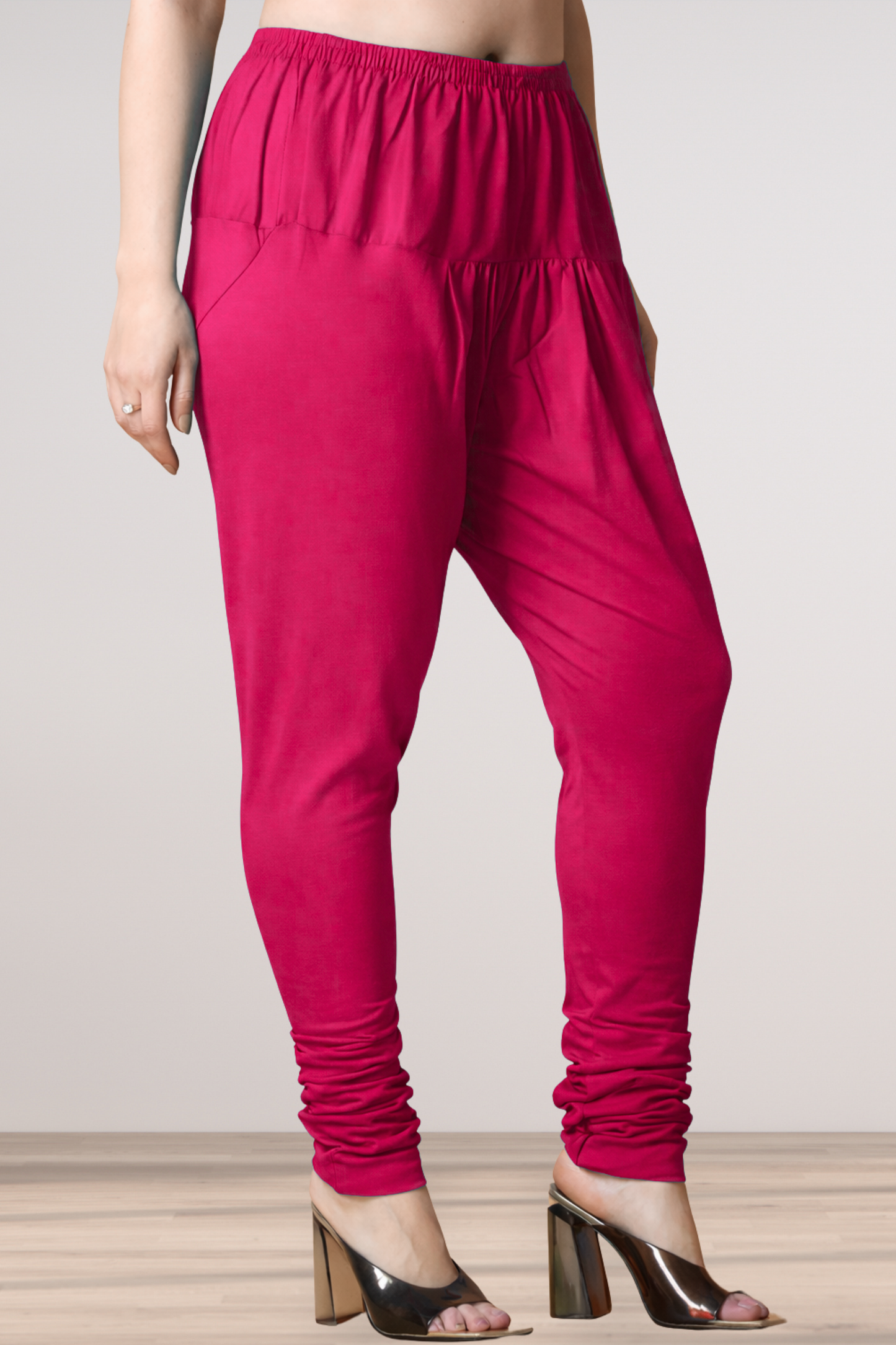 Magenta Cotton Churidar Pants