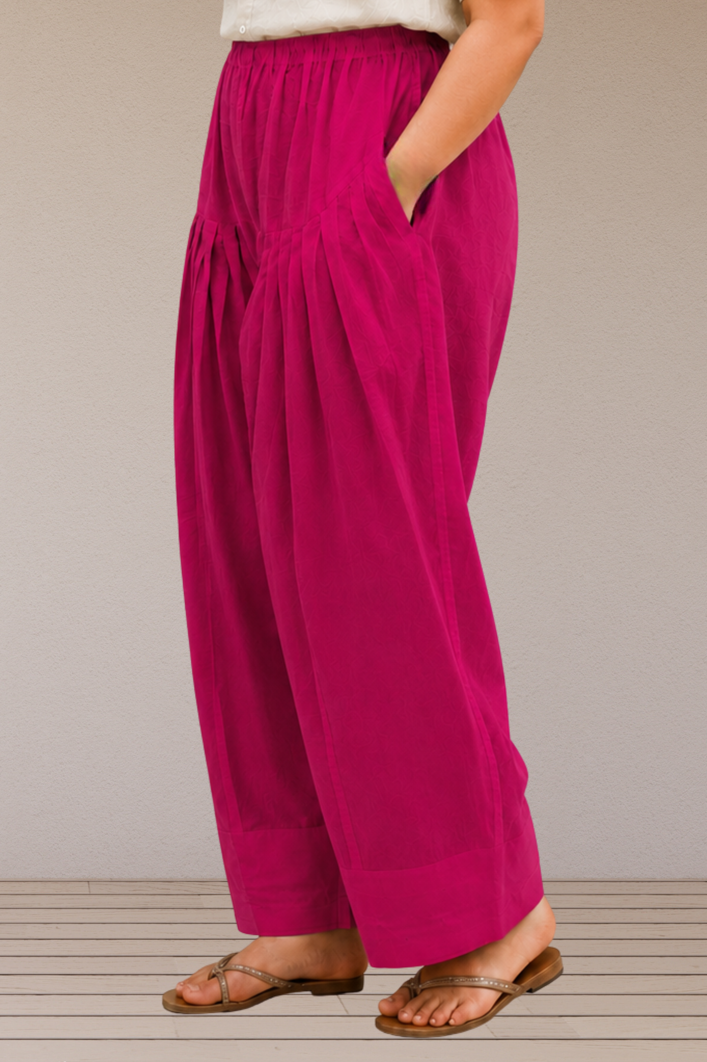Magenta Cotton Farshi Salwar