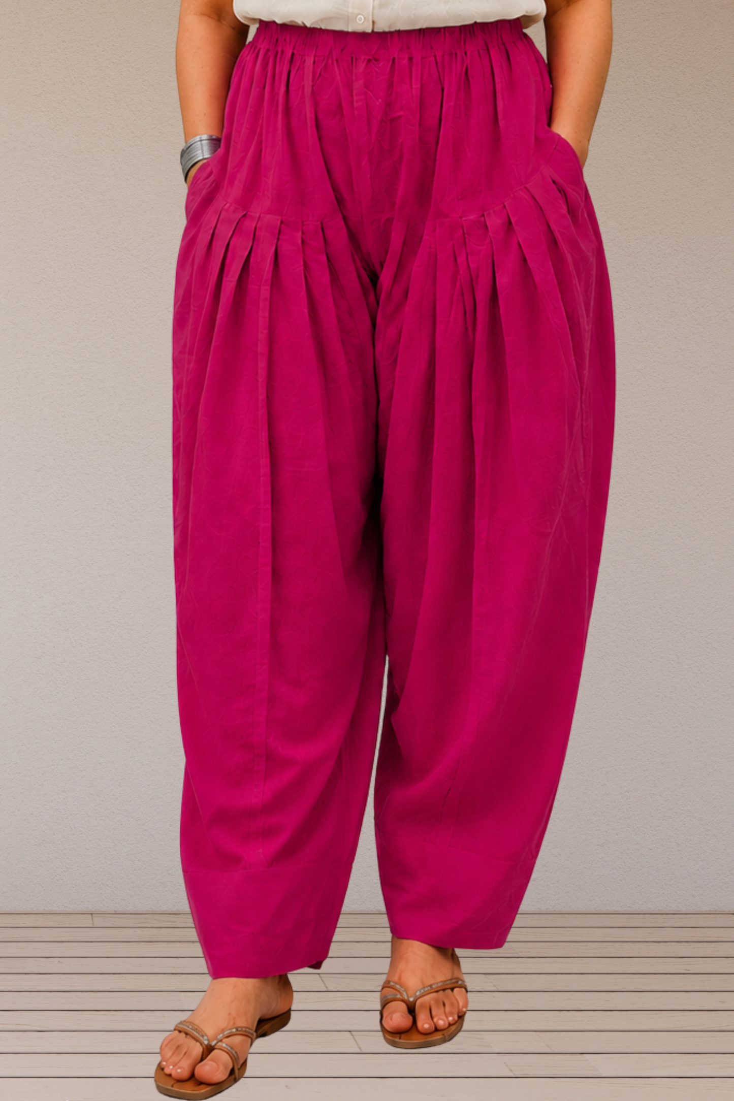 Magenta Cotton Farshi Salwar