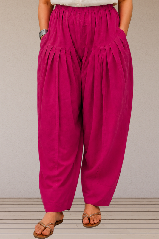 Magenta Cotton Farshi Salwar