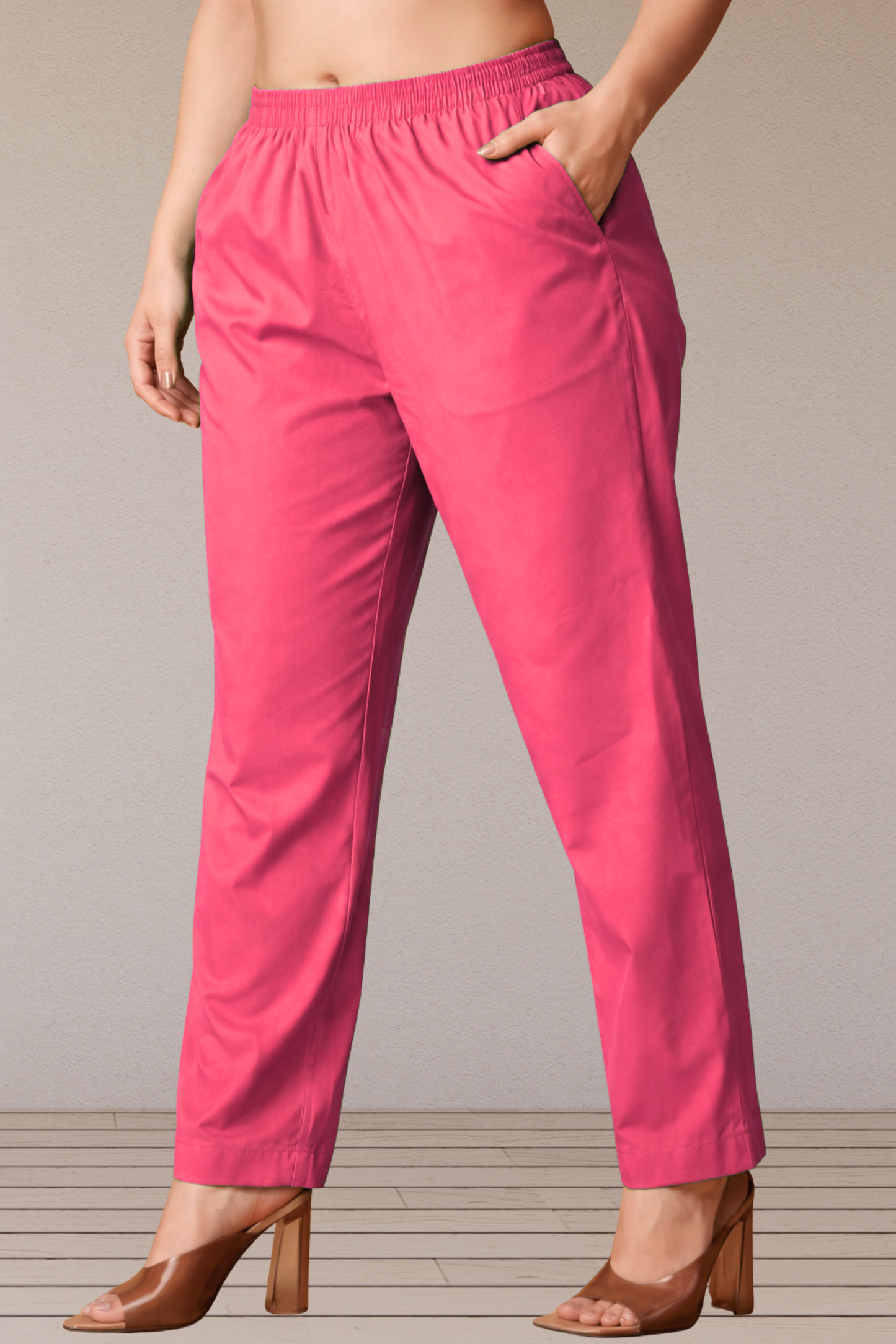 Pink Poplin Cotton Pant