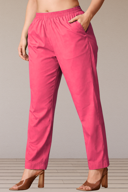 Pink Poplin Cotton Pant