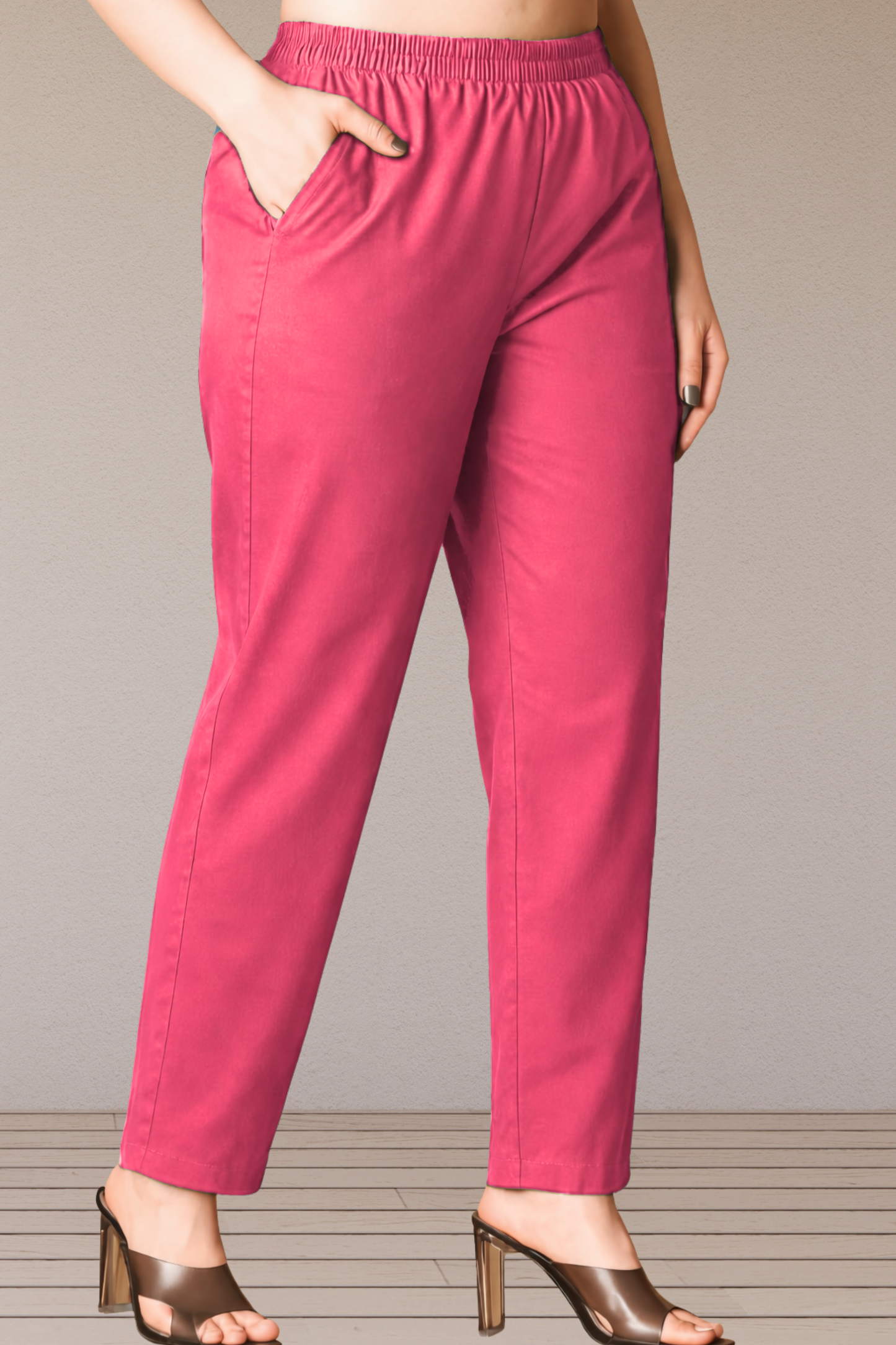 Pink Poplin Cotton Pant