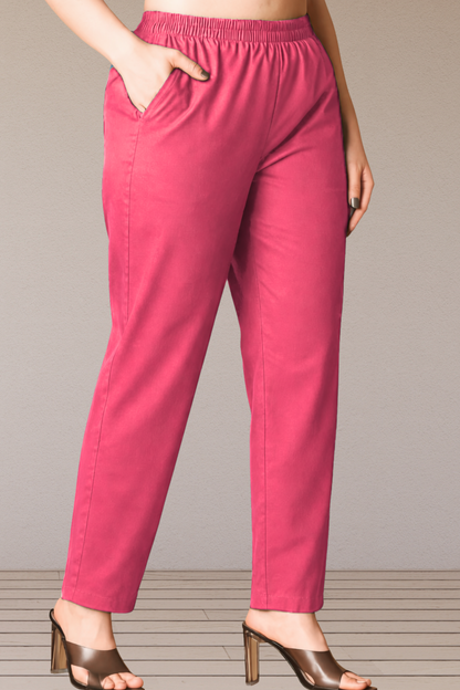 Pink Poplin Cotton Pant