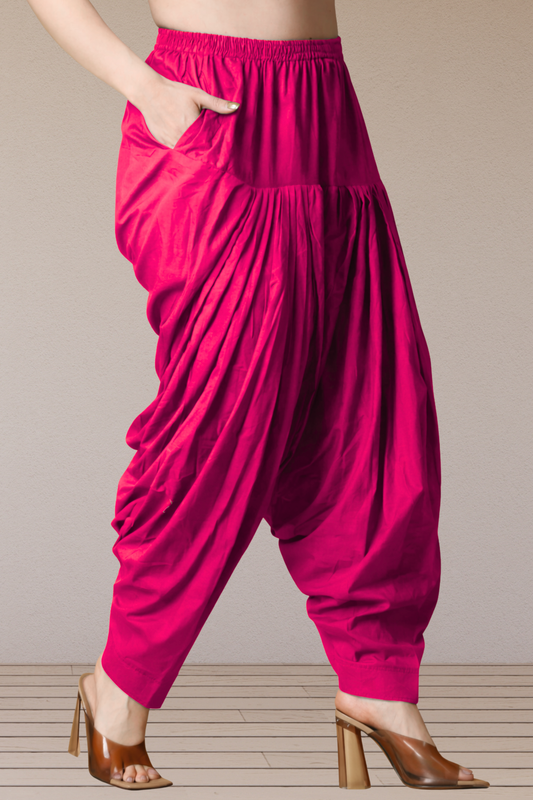 Magenta Cotton Patiala Salwar Pants
