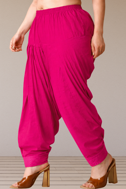 Magenta Cotton Patiala Salwar