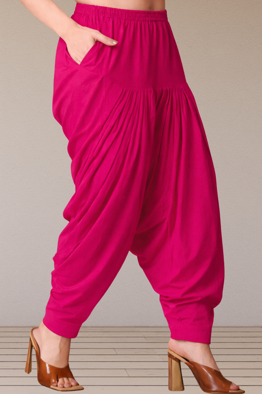 Magenta Cotton Patiala Salwar