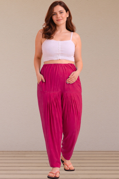 Magenta Easy Fit Rayon Maternity Salwar
