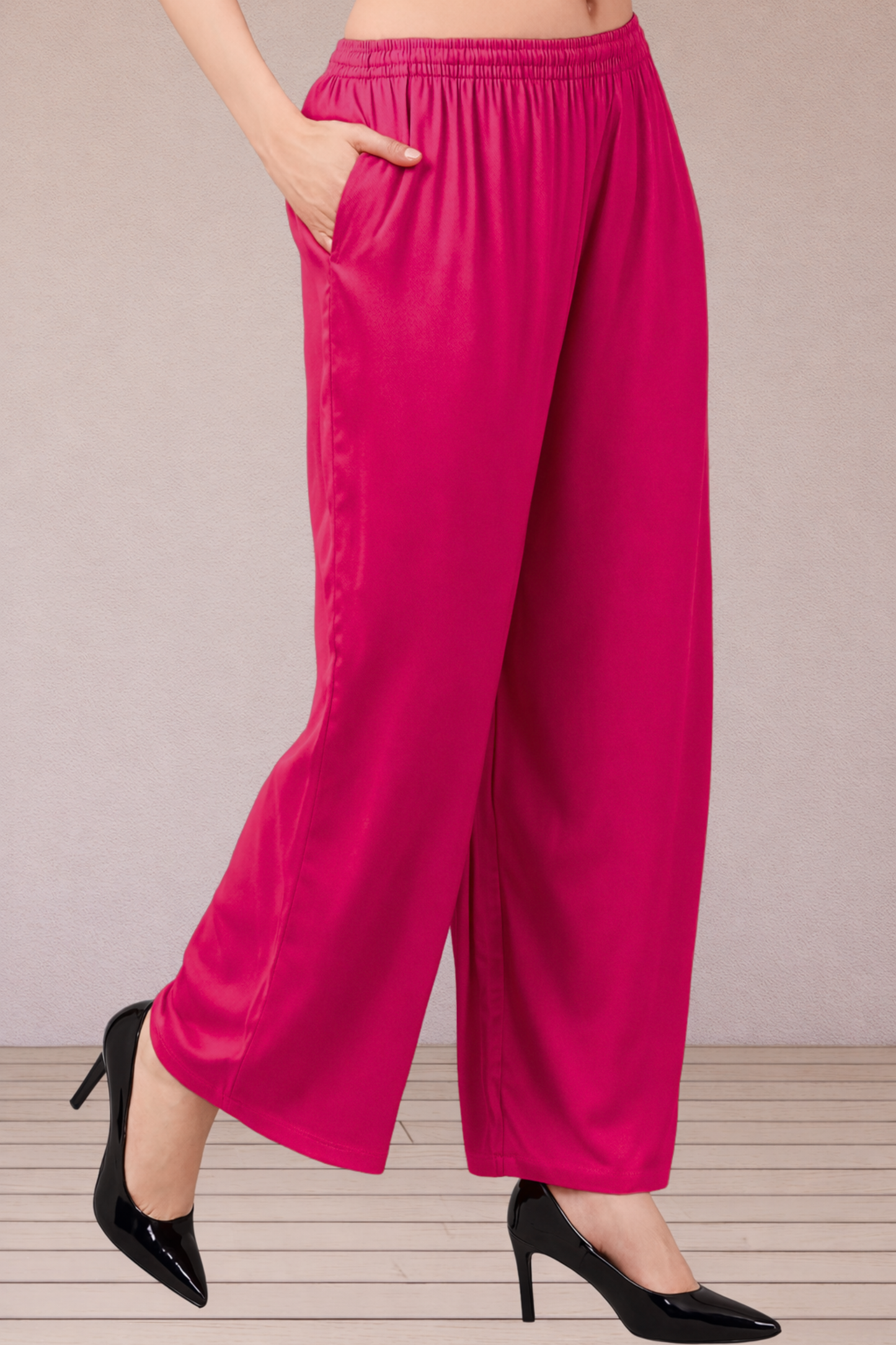 Magenta Flared Palazzo Pant