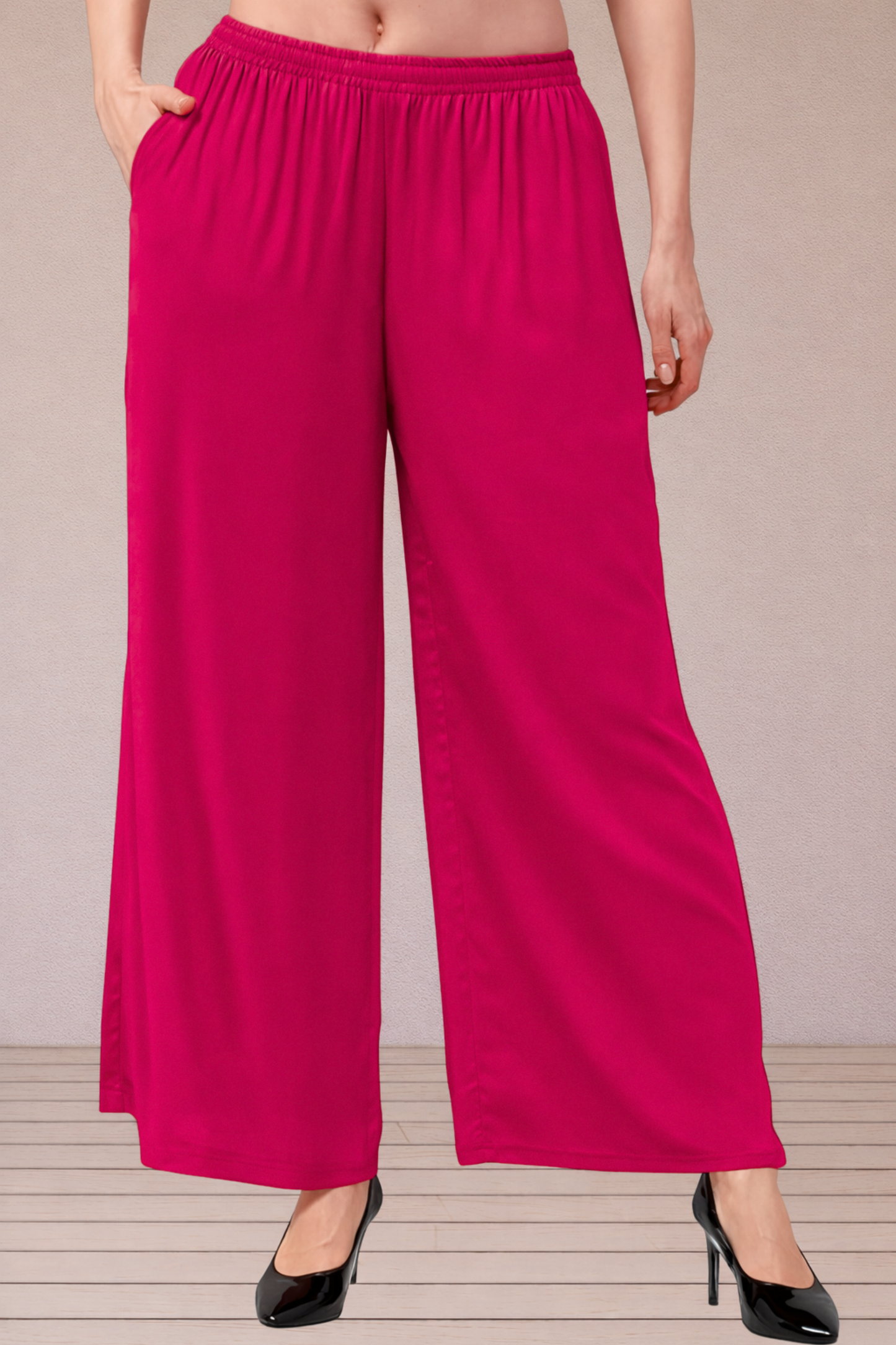 Magenta Flared Palazzo Pant