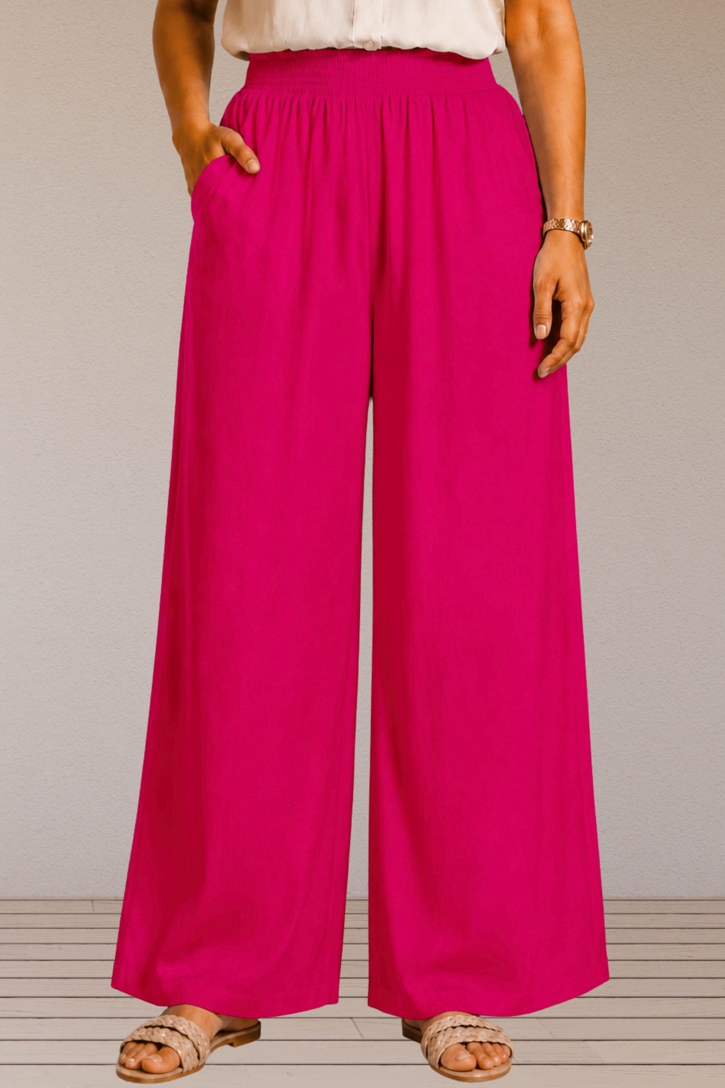 Magenta Flared Palazzo Pant