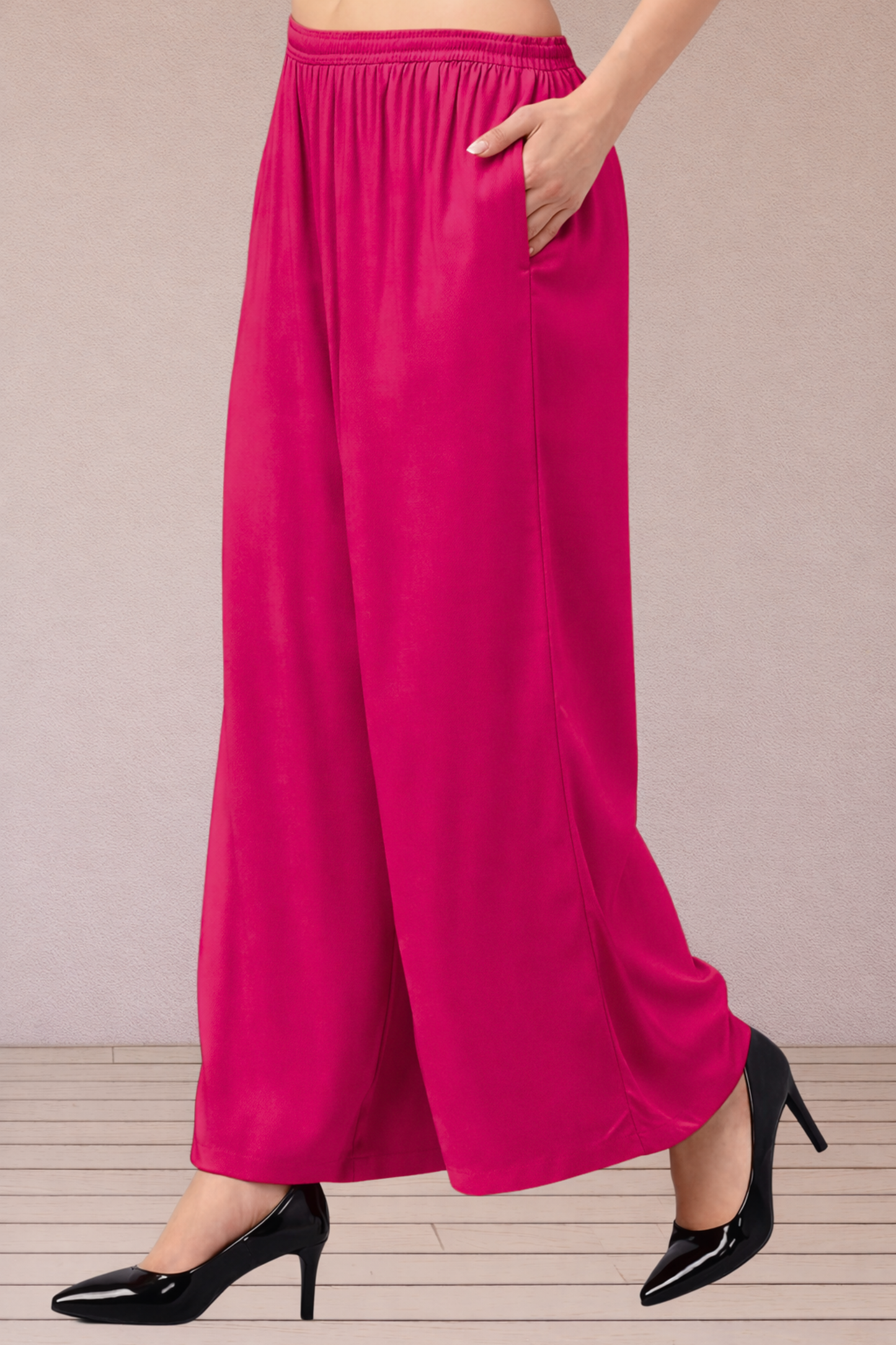 Magenta Flared Palazzo Pant