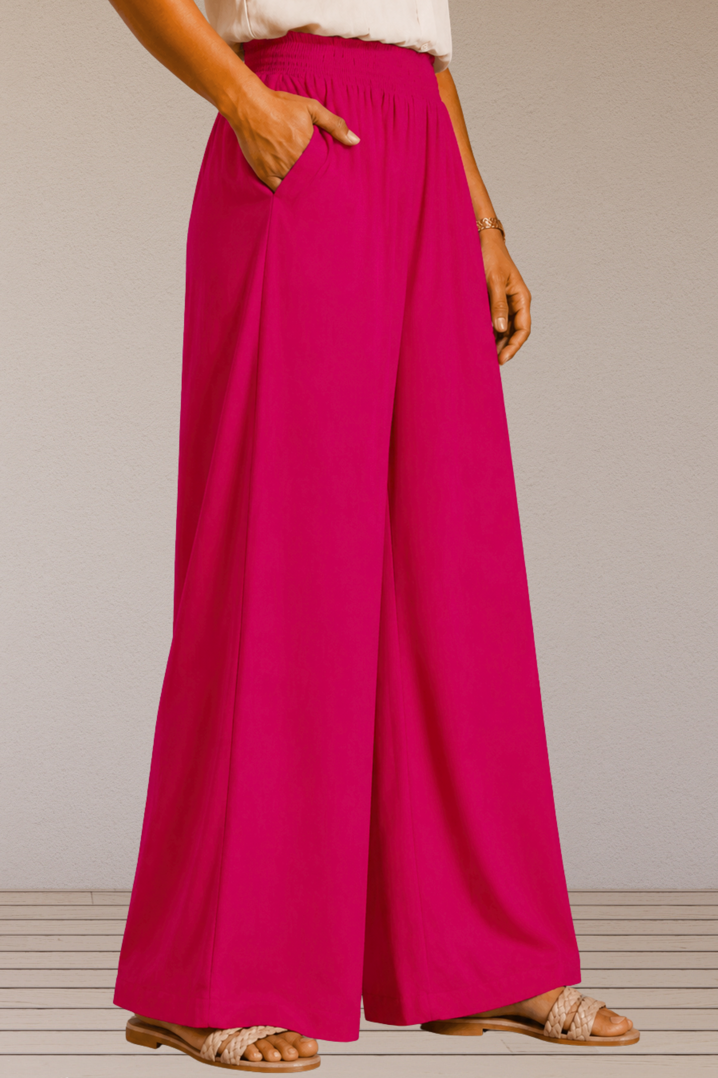 Magenta Flared Palazzo Pant