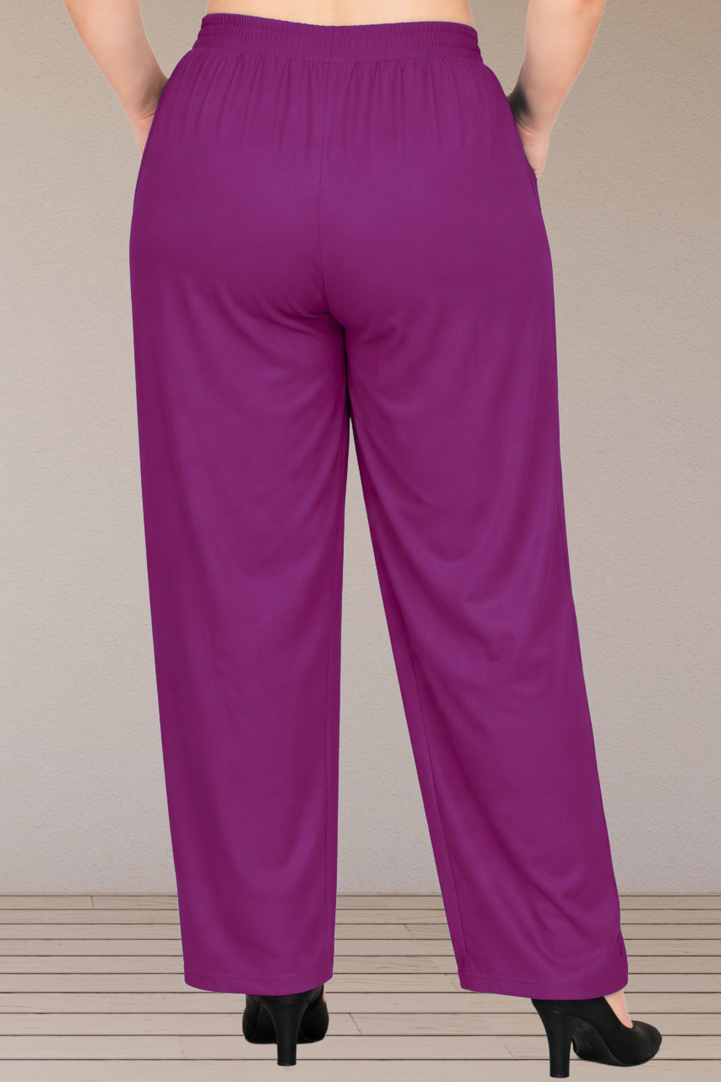 Magenta Linen Cotton Belted Pants