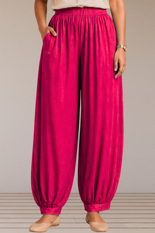 Magenta Rayon Afghani Pants